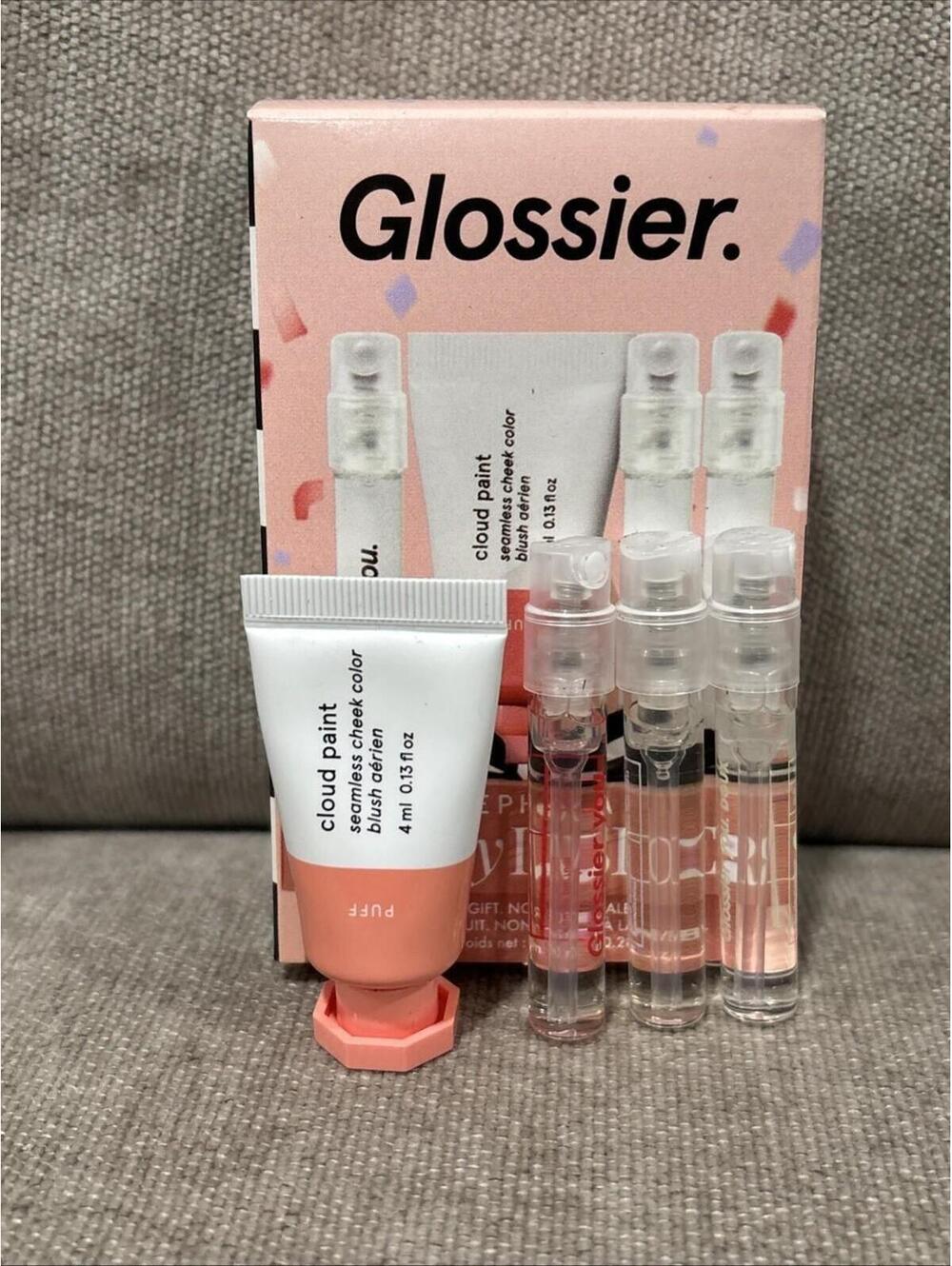 Glossier Set Gel Cream Blush in Puff, You EDP, You Doux EDP, You Fleur EDP